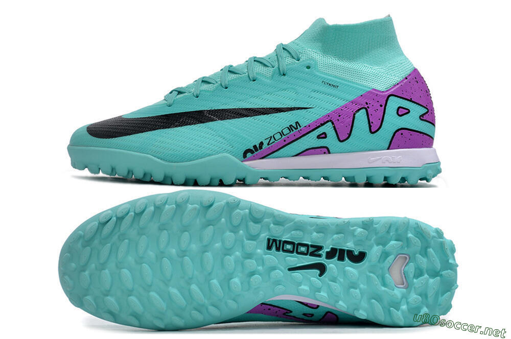 Unisex Nike Air Zoom Mercurial Superfly 9 Elite TF Football Shoes - Blue/Black/Purple 1