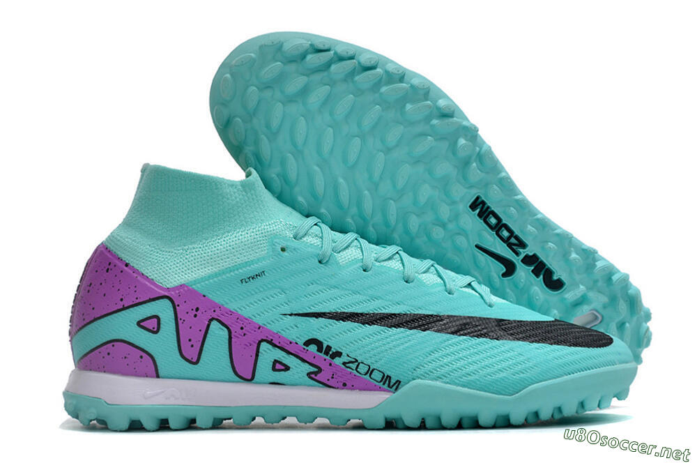 Unisex Nike Air Zoom Mercurial Superfly 9 Elite TF Football Shoes - Blue/Black/Purple 2