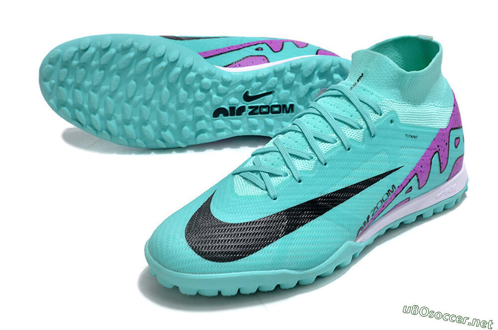 Unisex Nike Air Zoom Mercurial Superfly 9 Elite TF Football Shoes - Blue/Black/Purple 3
