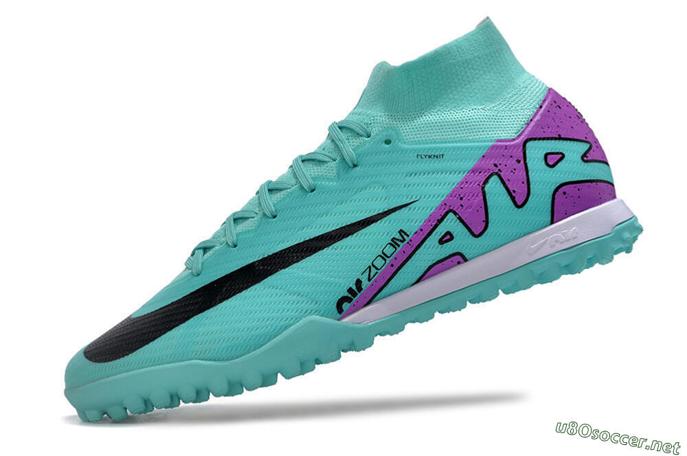 Unisex Nike Air Zoom Mercurial Superfly 9 Elite TF Football Shoes - Blue/Black/Purple 5