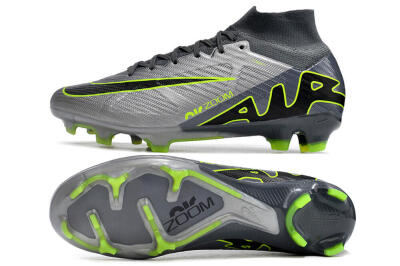 Men's Nike Air Zoom Mercurial Superfly 9 Elite FG Football Boots - Grey/Silver/Black/Green