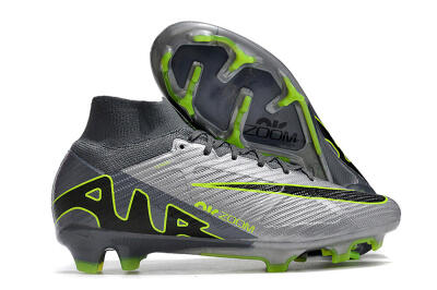 Men's Nike Air Zoom Mercurial Superfly 9 Elite FG Football Boots - Grey/Silver/Black/Green