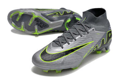 Men's Nike Air Zoom Mercurial Superfly 9 Elite FG Football Boots - Grey/Silver/Black/Green