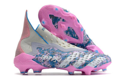 Unisex Adidas Predator Freak+ FG Football Boots - Blue/Pink/White/Grey