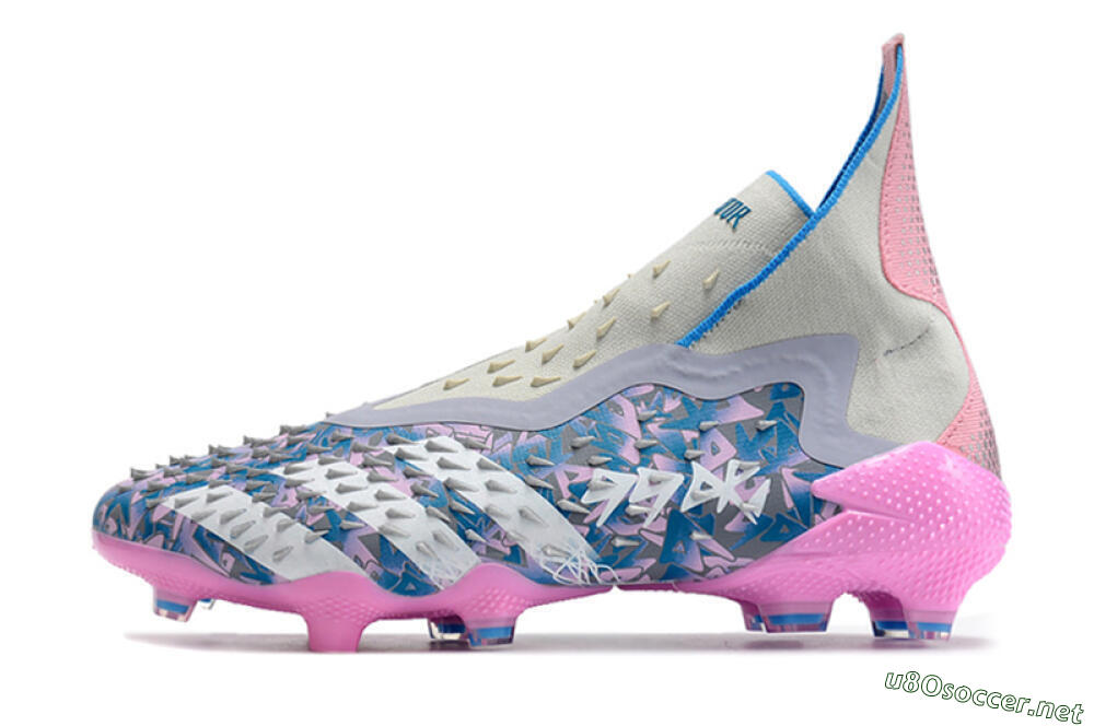 Unisex Adidas Predator Freak+ FG Football Boots - Blue/Pink/White/Grey 0