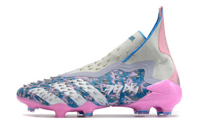 Unisex Adidas Predator Freak+ FG Football Boots - Blue/Pink/White/Grey