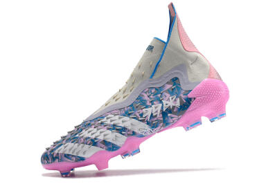 Unisex Adidas Predator Freak+ FG Football Boots - Blue/Pink/White/Grey