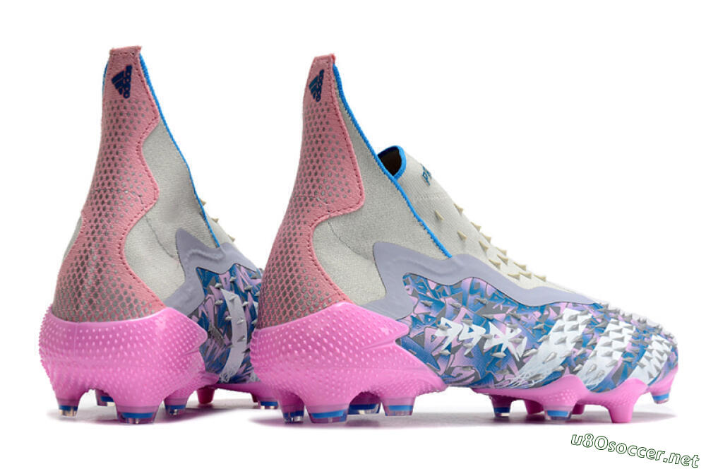 Unisex Adidas Predator Freak+ FG Football Boots - Blue/Pink/White/Grey 6