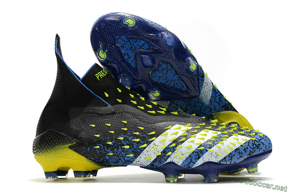 Unisex Adidas Predator Freak+ FG Football Boots - Black/White/Blue 2