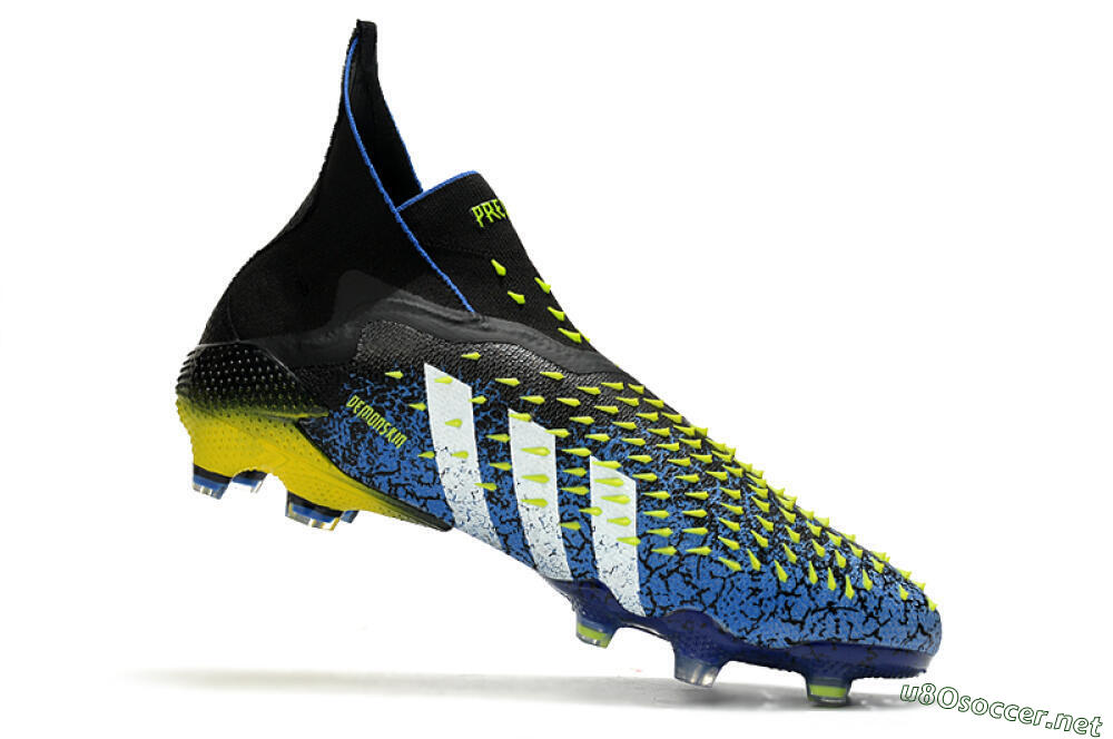 Unisex Adidas Predator Freak+ FG Football Boots - Black/White/Blue 4