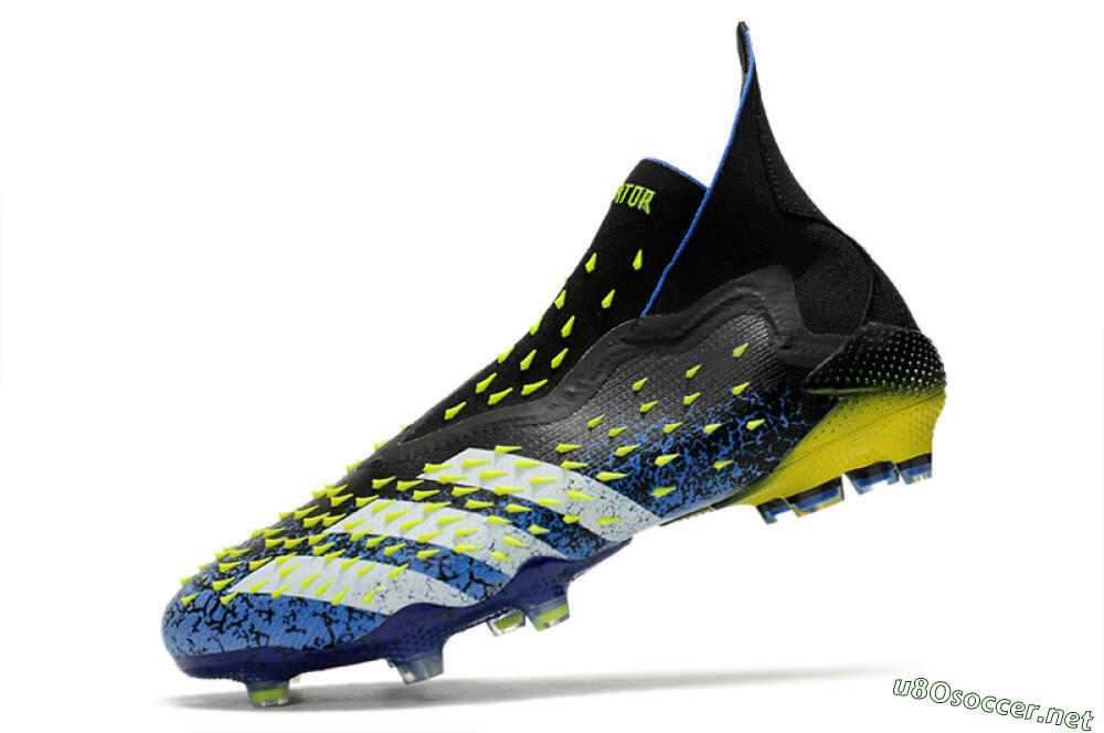 Unisex Adidas Predator Freak+ FG Football Boots - Black/White/Blue 5