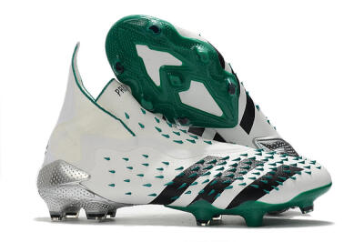 Unisex Adidas Predator Freak+ FG Football Boots - White/Black/Green