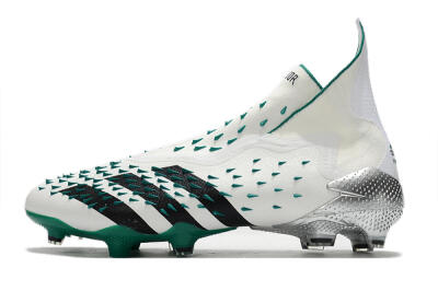 Unisex Adidas Predator Freak+ FG Football Boots - White/Black/Green