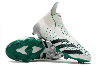 Unisex Adidas Predator Freak+ FG Football Boots - White/Black/Green