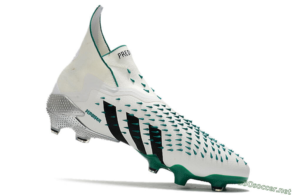 Unisex Adidas Predator Freak+ FG Football Boots - White/Black/Green 4