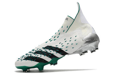 Unisex Adidas Predator Freak+ FG Football Boots - White/Black/Green