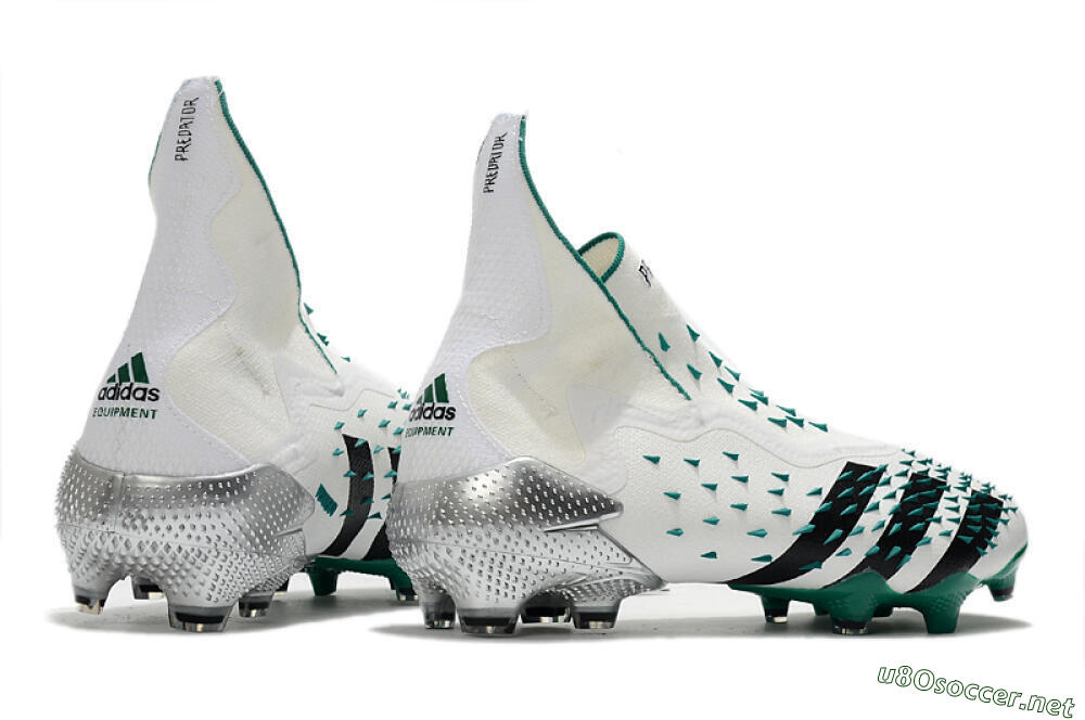 Unisex Adidas Predator Freak+ FG Football Boots - White/Black/Green 6