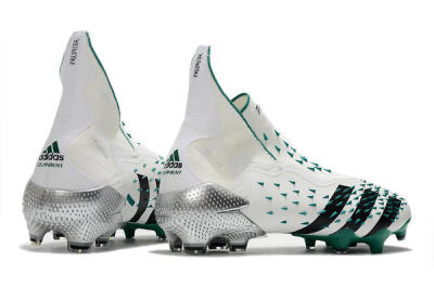 Unisex Adidas Predator Freak+ FG Football Boots - White/Black/Green