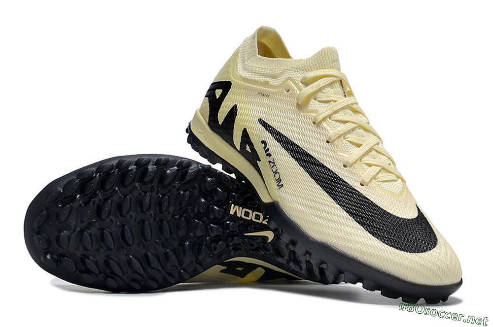 Men's Nike Air Zoom Mercurial Vapor 15 Elite TF Football Shoes - Beige/Black 1