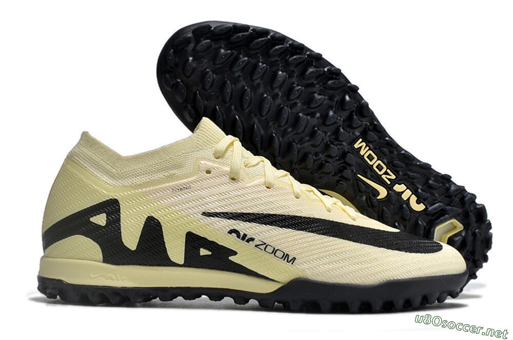 Men's Nike Air Zoom Mercurial Vapor 15 Elite TF Football Shoes - Beige/Black 2