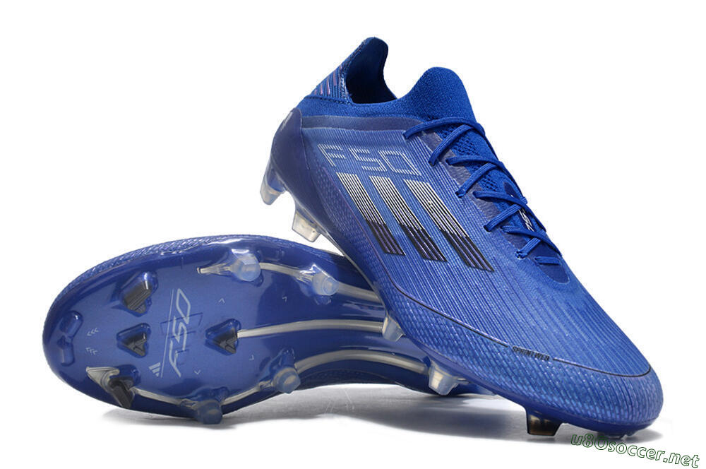 Men's Adidas F50 Adizero FG Football Boots - Blue/Silver/Black 3