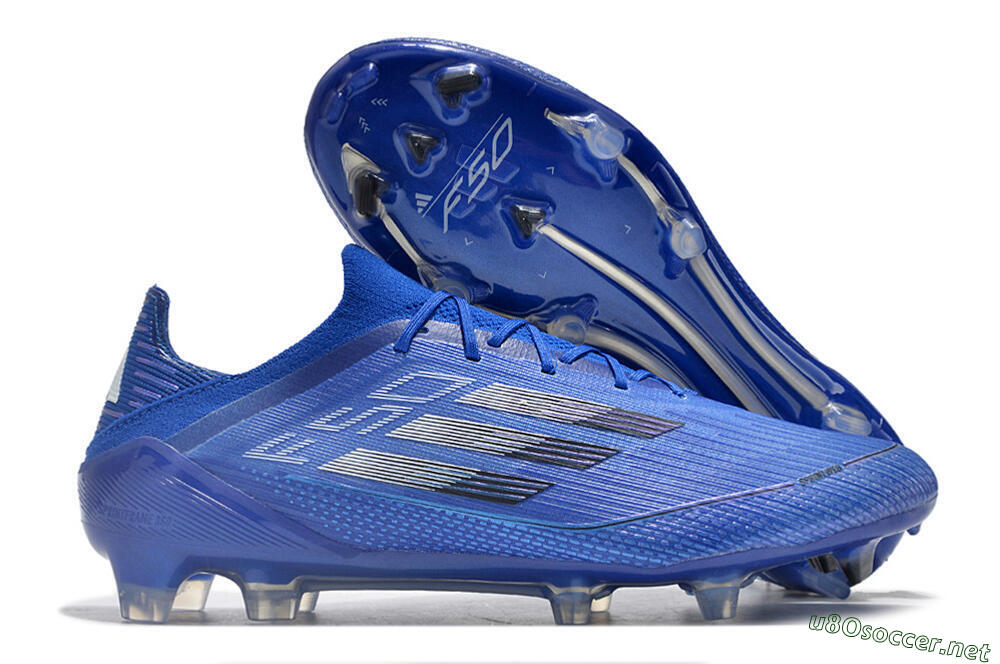 Men's Adidas F50 Adizero FG Football Boots - Blue/Silver/Black 2