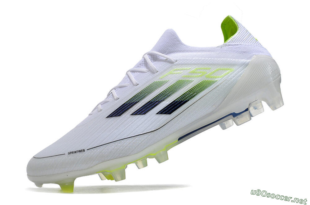 Men's Adidas F50 Adizero FG Football Boots - White/Black/Yellow 5