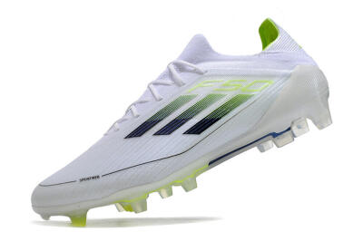 Men's Adidas F50 Adizero FG Football Boots - White/Black/Yellow