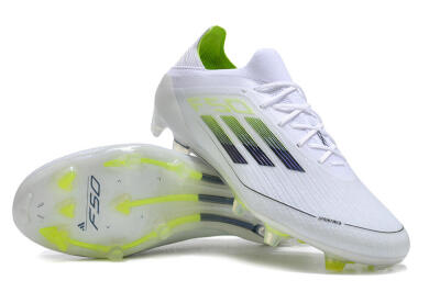 Men's Adidas F50 Adizero FG Football Boots - White/Black/Yellow