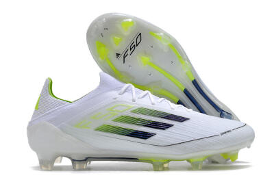 Men's Adidas F50 Adizero FG Football Boots - White/Black/Yellow