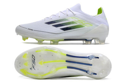 Men's Adidas F50 Adizero FG Football Boots - White/Black/Yellow