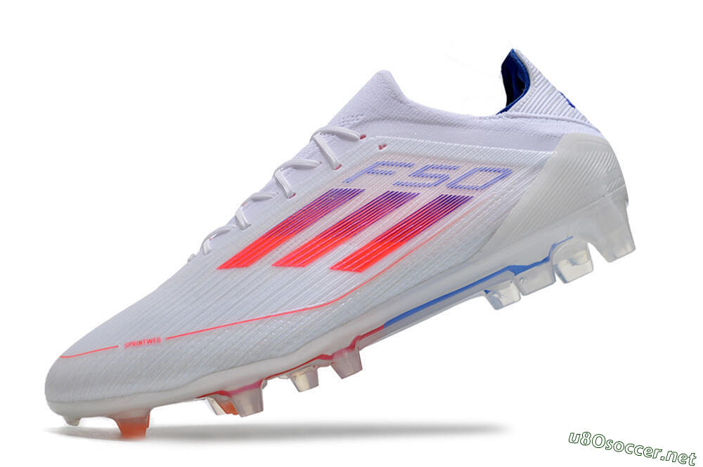 Men's Adidas F50 Adizero FG Football Boots - White/Red/Blue 5