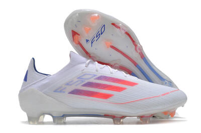 Men's Adidas F50 Adizero FG Football Boots - White/Red/Blue