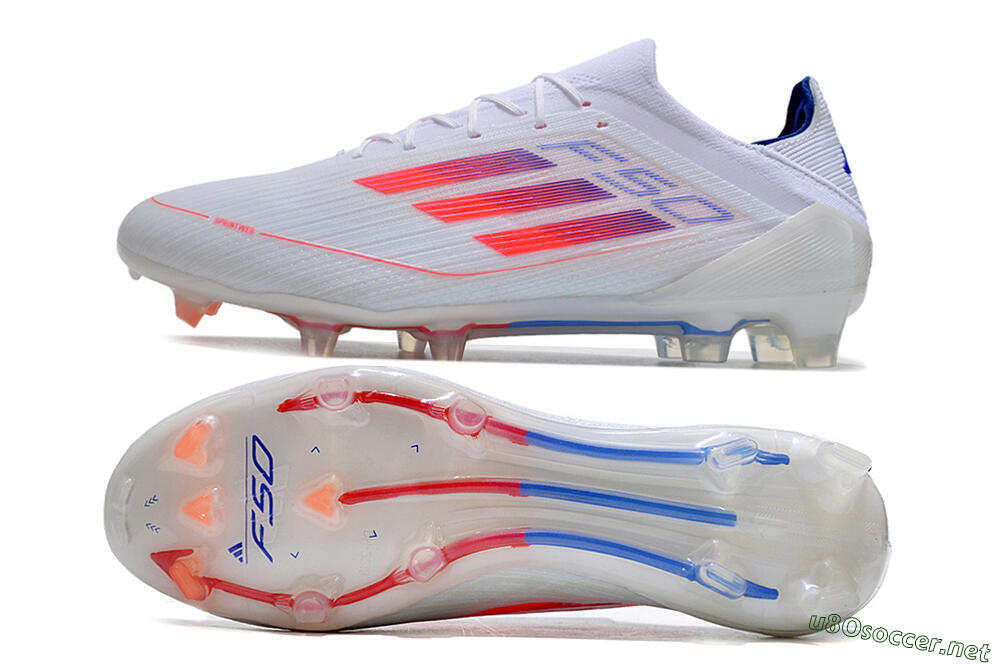 Men's Adidas F50 Adizero FG Football Boots - White/Red/Blue 1