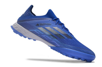 Men's Adidas F50 Adizero TF Football Shoes - Blue/Silver/Black