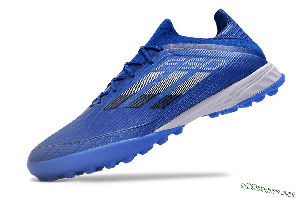 Men's Adidas F50 Adizero TF Football Shoes - Blue/Silver/Black 5