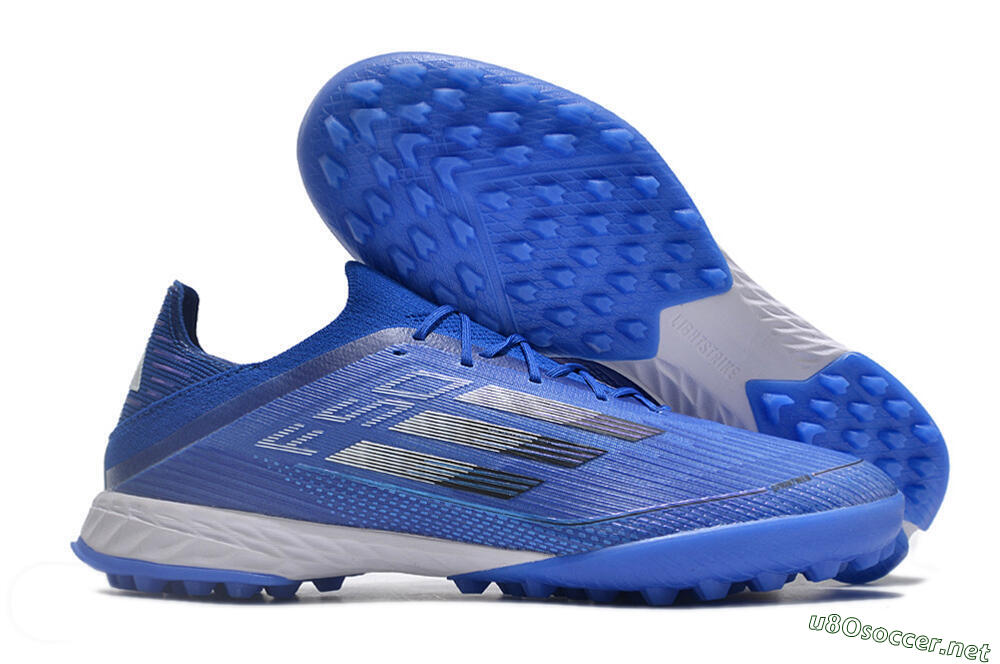 Men's Adidas F50 Adizero TF Football Shoes - Blue/Silver/Black 2