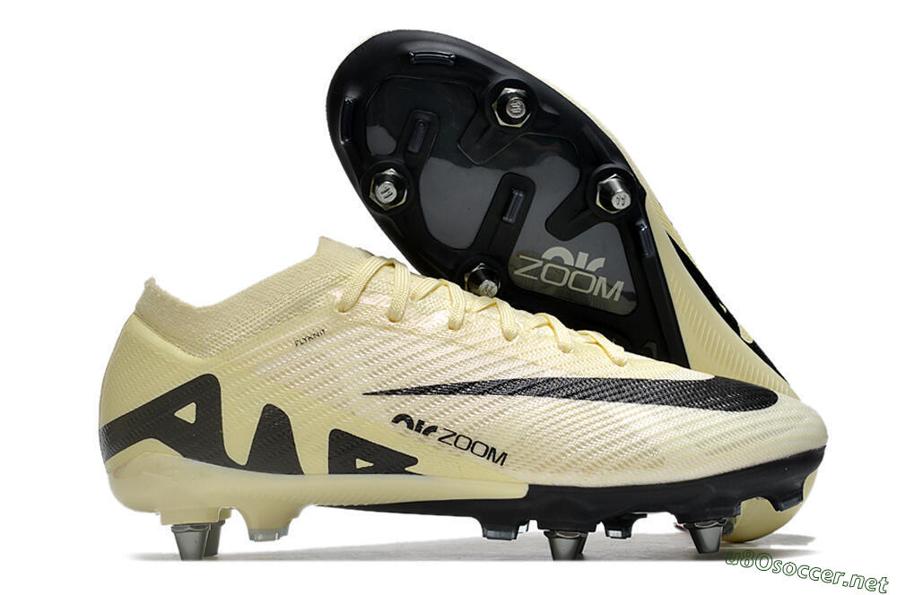 Men's Nike Air Zoom Mercurial Vapor 15 Elite SG Football Boots - Beige/Black 2