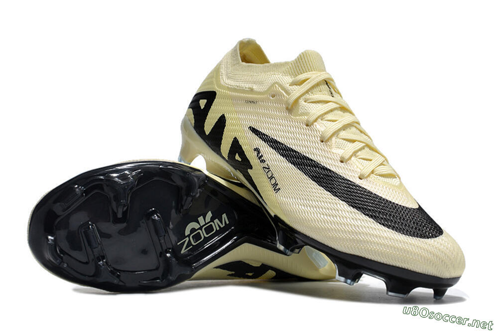 Men's Nike Air Zoom Mercurial Vapor 15 Elite FG Football Boots - White/Black/Beige 1