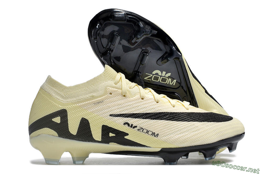 Men's Nike Air Zoom Mercurial Vapor 15 Elite FG Football Boots - White/Black/Beige 2