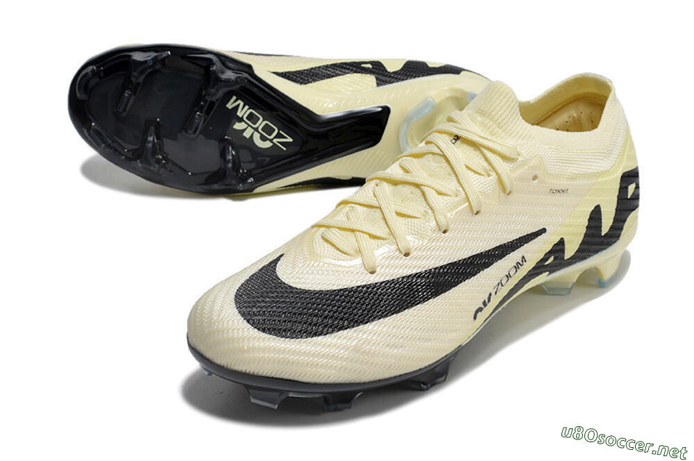 Men's Nike Air Zoom Mercurial Vapor 15 Elite FG Football Boots - White/Black/Beige 3