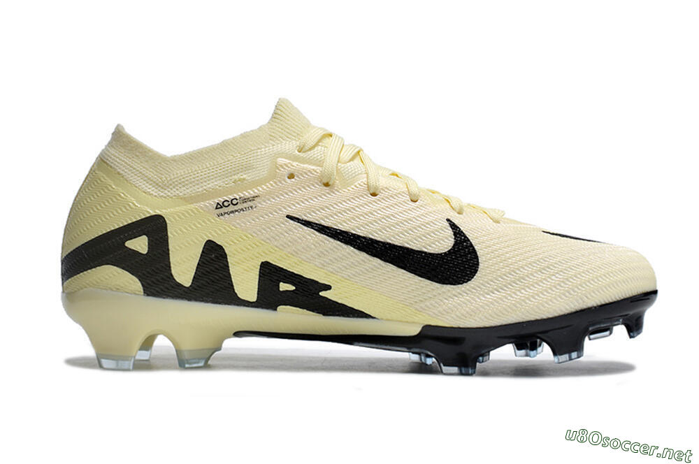 Men's Nike Air Zoom Mercurial Vapor 15 Elite FG Football Boots - White/Black/Beige 5