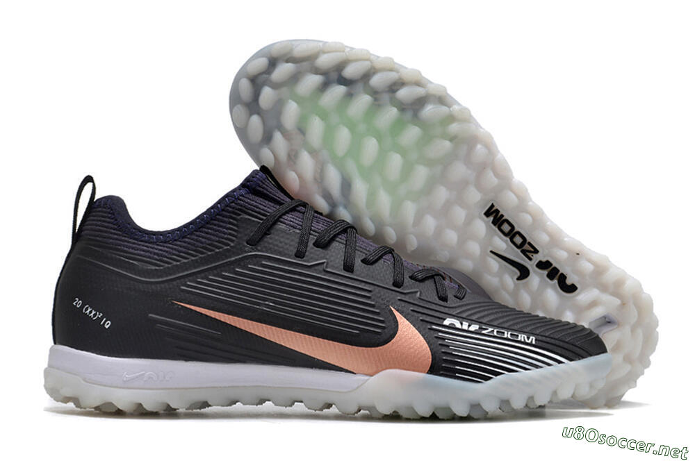 Unisex Nike Air Zoom Mercurial Vapor 15 Pro TF Football Shoes - Black/Gold/White 2