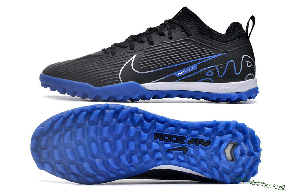 Unisex Nike Air Zoom Mercurial Vapor 15 Pro TF Football Shoes - Black/White/Blue 1