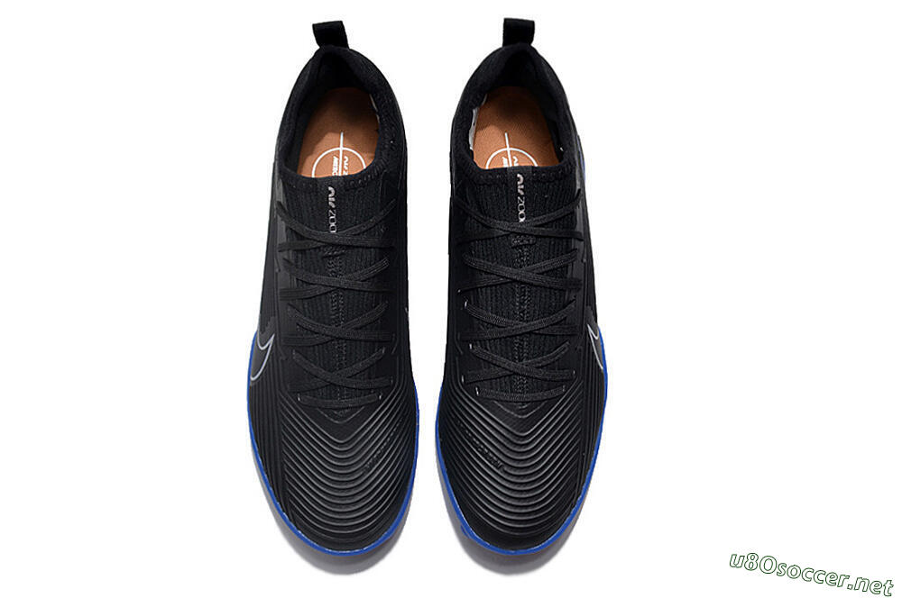 Unisex Nike Air Zoom Mercurial Vapor 15 Pro TF Football Shoes - Black/White/Blue 4