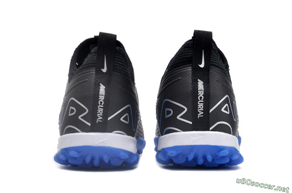 Unisex Nike Air Zoom Mercurial Vapor 15 Pro TF Football Shoes - Black/White/Blue 5