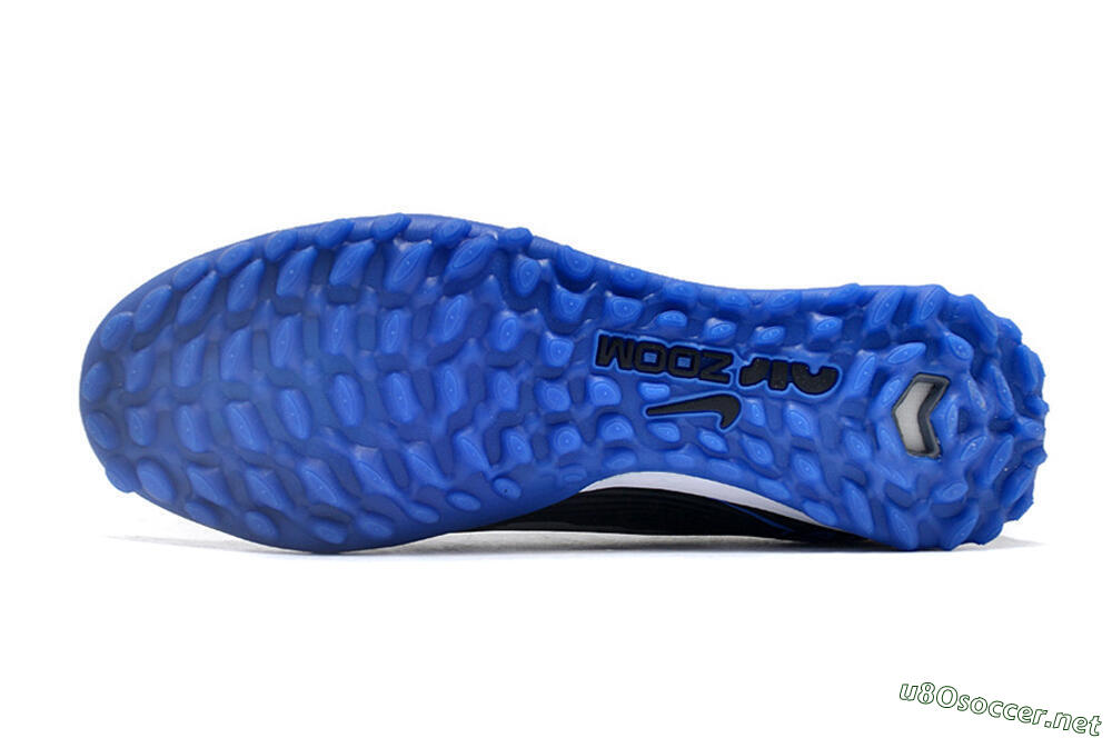 Unisex Nike Air Zoom Mercurial Vapor 15 Pro TF Football Shoes - Black/White/Blue 6