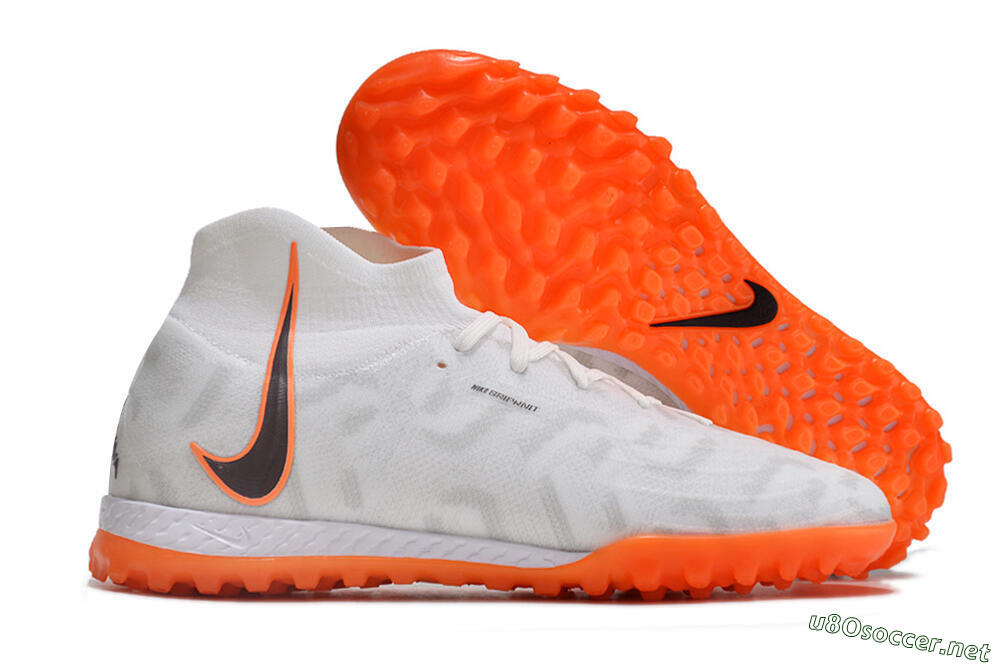 Men's Nike Phantom Luna Elite NU TF Football Shoes - White/Orange/Grey 2