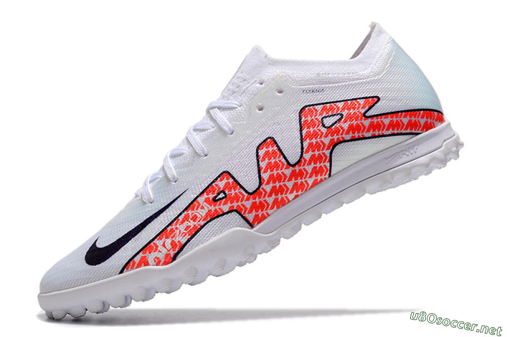 Men's Nike Air Zoom Mercurial Vapor 15 Elite TF Football Shoes - White/Red/Black 5