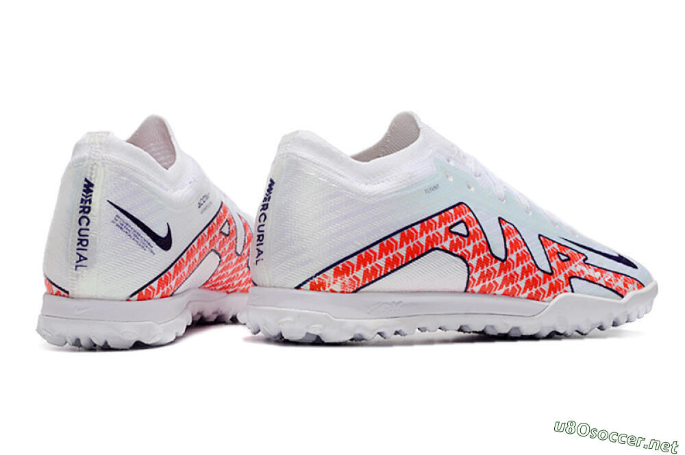 Men's Nike Air Zoom Mercurial Vapor 15 Elite TF Football Shoes - White/Red/Black 6